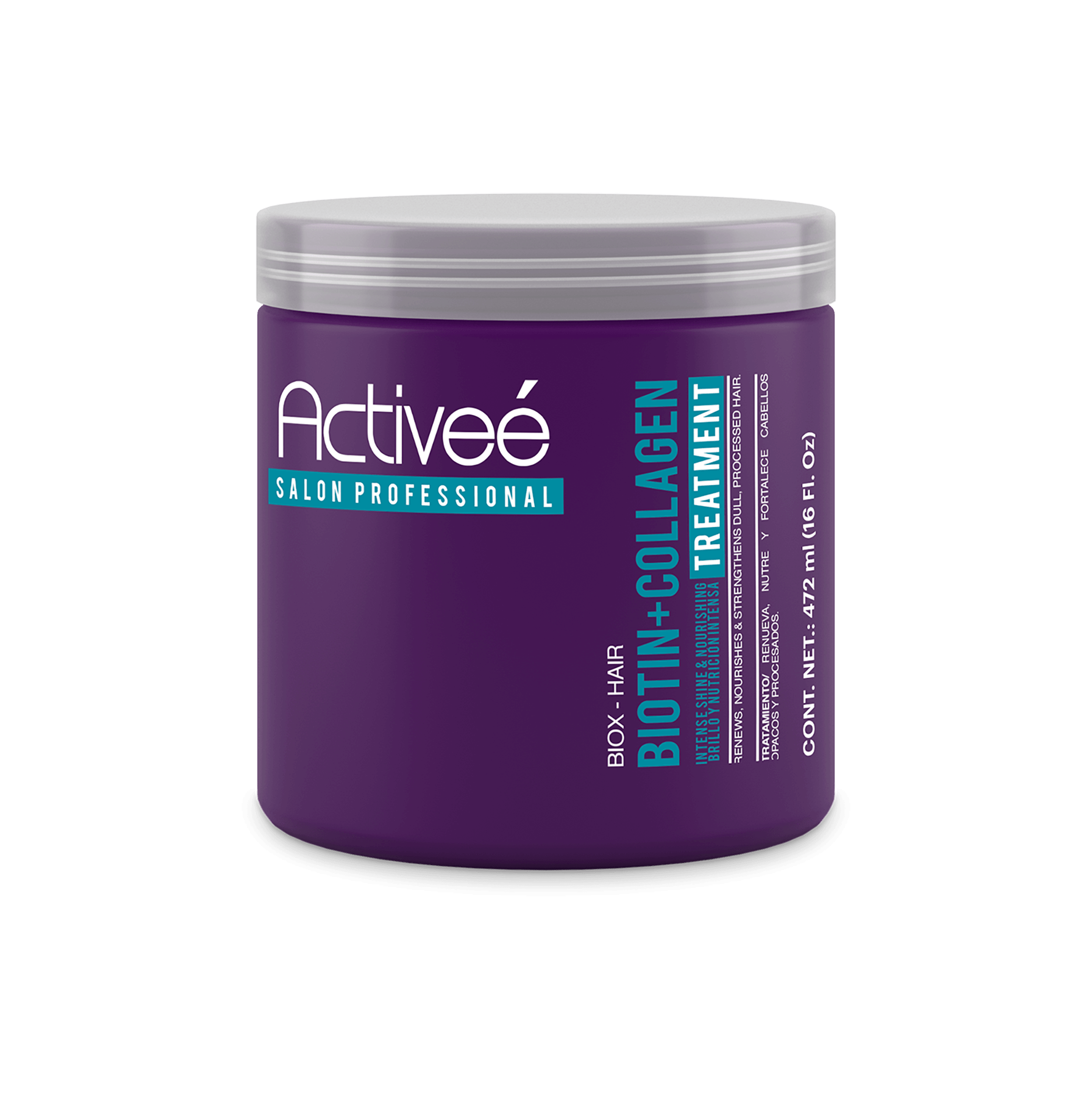 Tratamiento Capilar Activee Professional Biotin+Colagena Renueva Nutre y Fortalece Cabellos Opacos y Procesados Libre de Sal — imagen 4