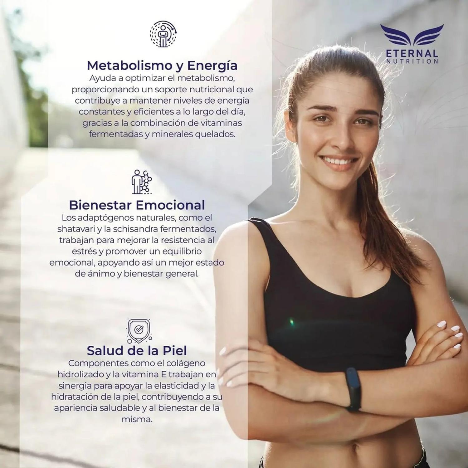 Women's Daily: Multivitamínico 4 en 1: Vitaminas, Minerales, Complejo B y Adaptógenos, 200 Cápsulas — imagen 6