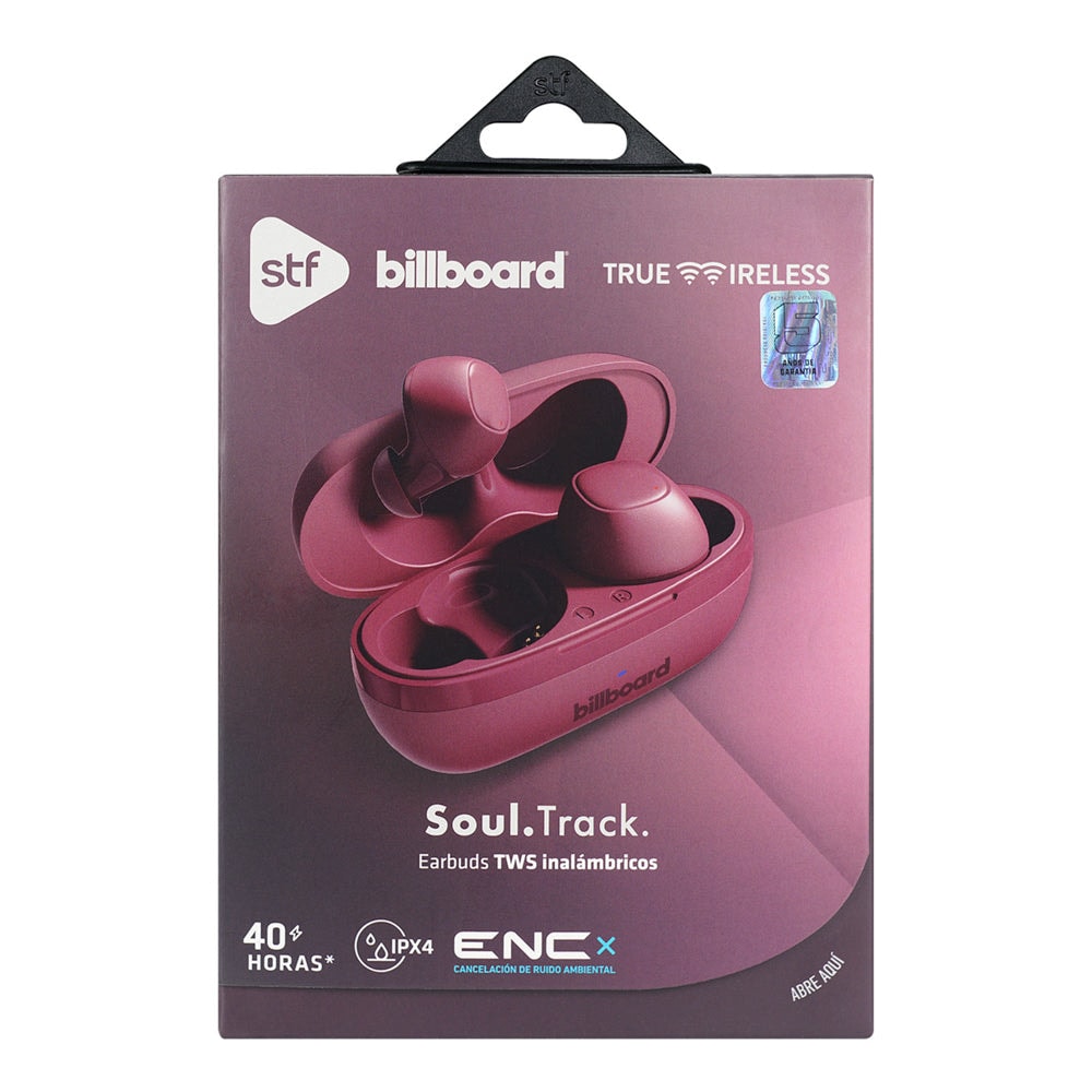 Audífonos inalámbricos Tws Soul track STF -Billboard 40hrs Uso Protección IPX4 ENC Vino — imagen 8