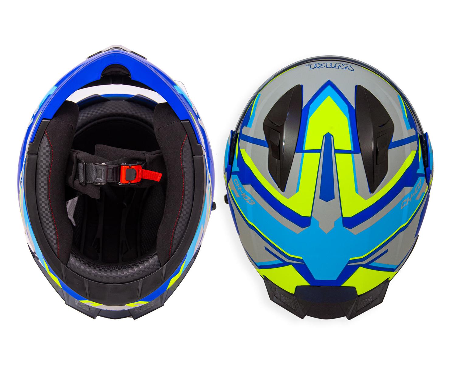 Casco WKL Motocicleta Dot Abatible CH-103 FINISH-AZUL — imagen 5