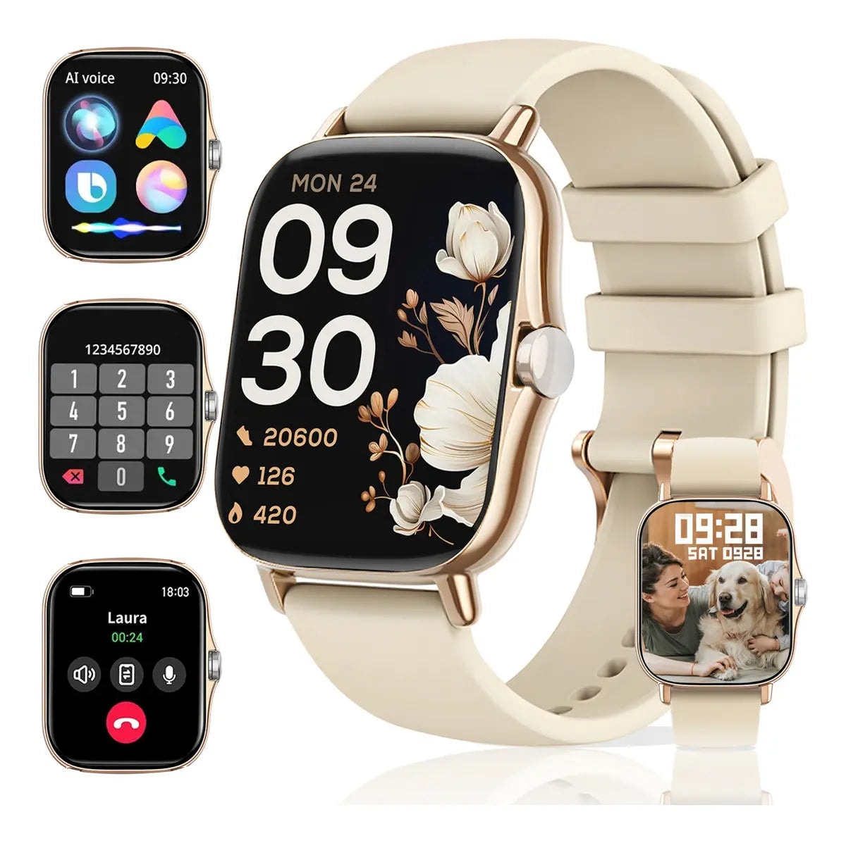 Combo Smartwatch Futurem FM13 + Audífonos g-tide L42 Bluetooth Ultra Compactos Rosa — imagen 5