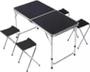 Mesa Plegable Cuory Negra 120x160cm + 4 Bancos