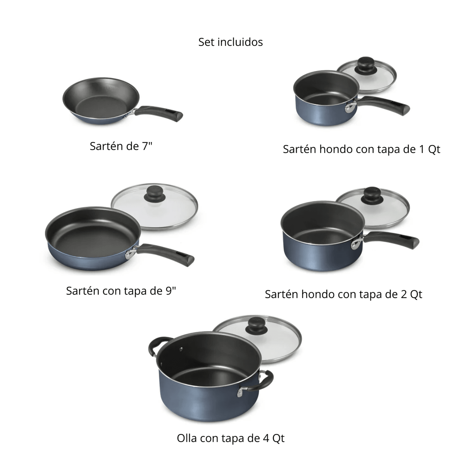 BATERIA DE COCINA TRAMONTINA 27899/226 9 PIEZAS AZUL — imagen 3