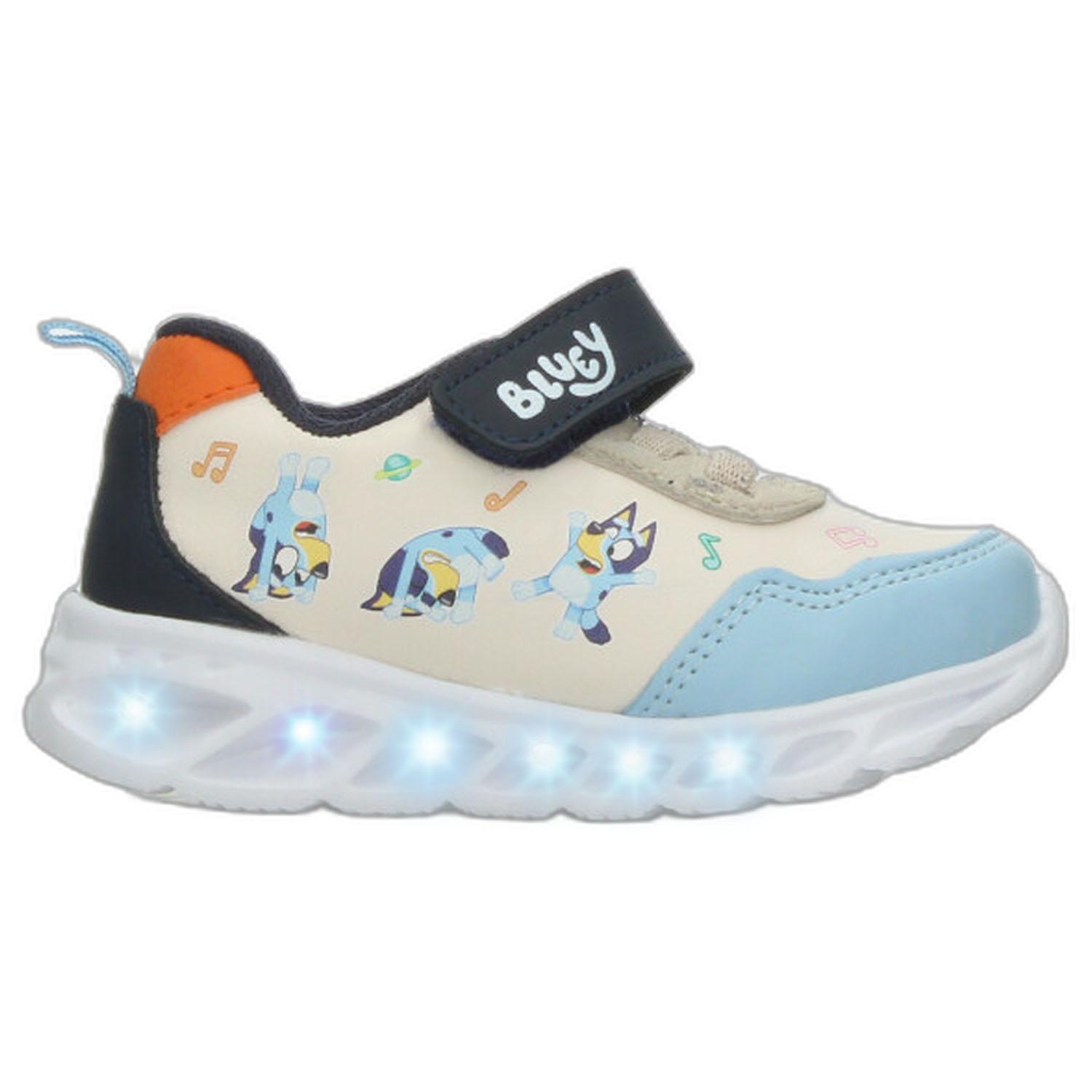 Tenis Bluey Niño Casual Luz Led Beige Azul Infantil T12-15 — imagen 1