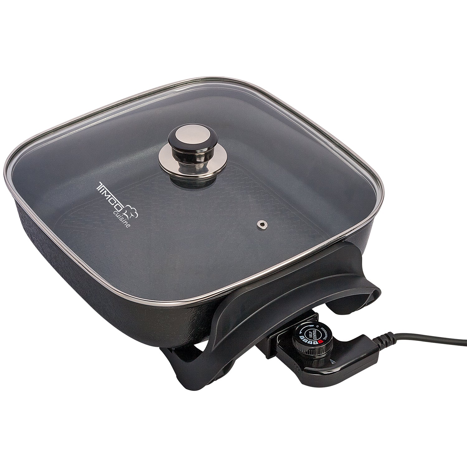 Sarten Electrico Antiadherente Tapa de vidrio templado Timco SE2004 — imagen 2