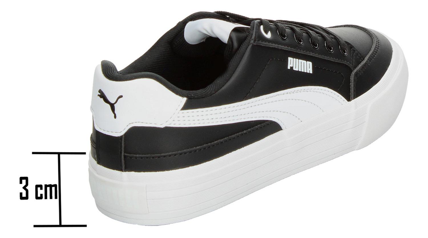 Tenis Dama Puma Court Classic Negro Blanco Casual Mujer — imagen 4
