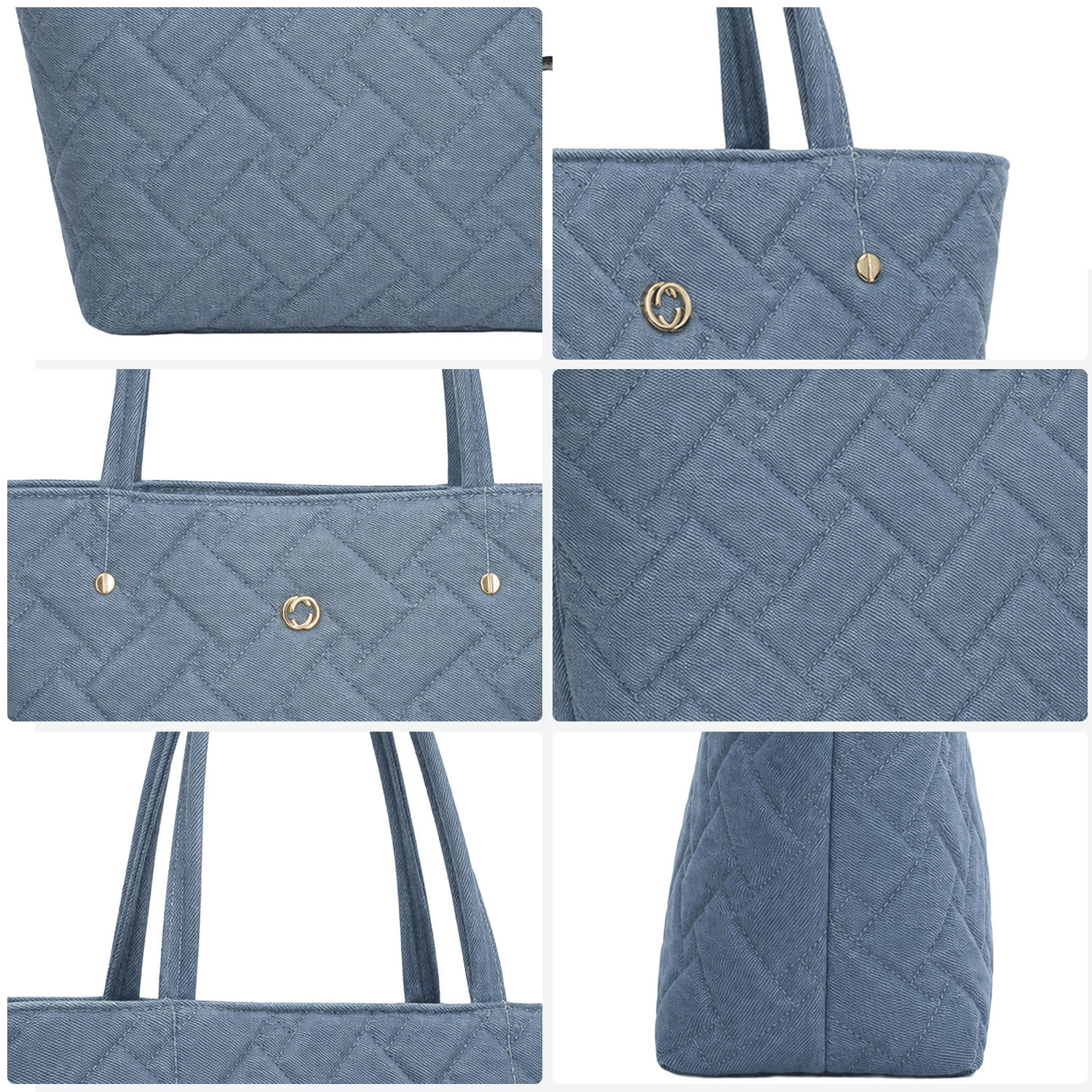 Bolsa Ferretina Dama Azul Mezclilla Casual Amplia Mujer — imagen 5