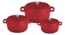 Juego 3 Ollas Cacerolas K&I Germany 1.2L 2.4L 4.3L Tapa Estilo Le Creuset