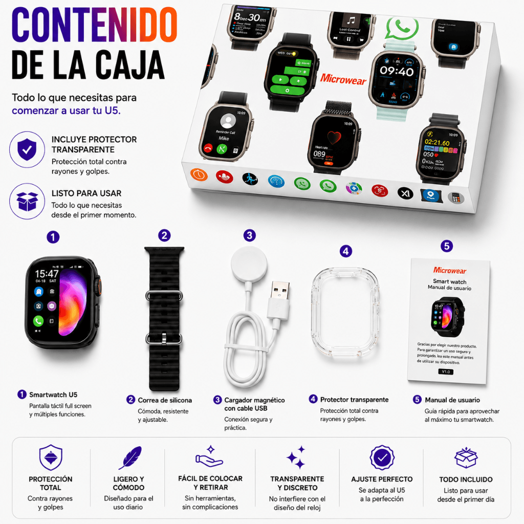 AUDIFONOS G-TIDE EG22 (NEGRO) + SMARTWATCH MICROWEAR U5 — image 8