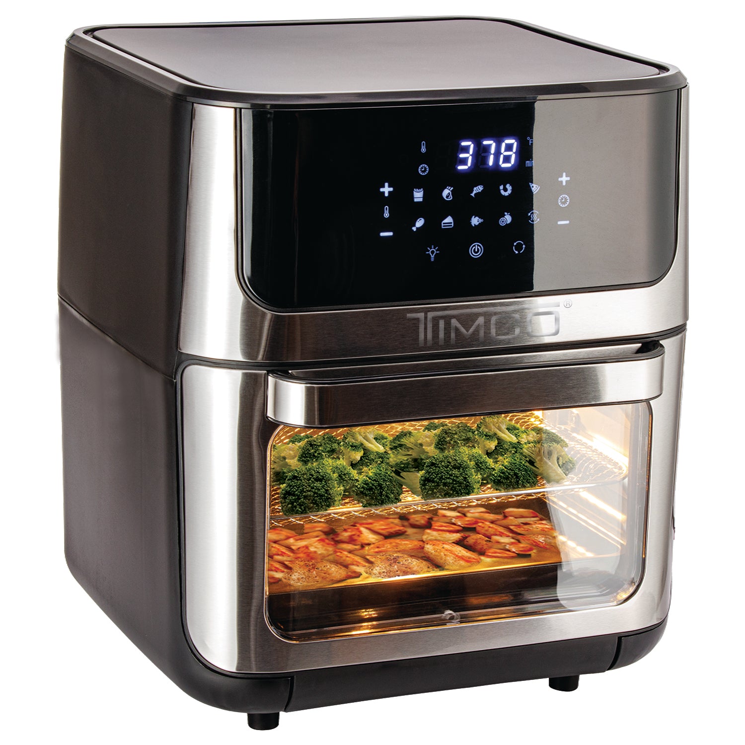 Freidora de Aire Eléctrica con Rotación 12 L Horno Conveccion Multifuncional 10 preajustes Temporizador digital Pantalla táctil Timco AF009 — imagen 4