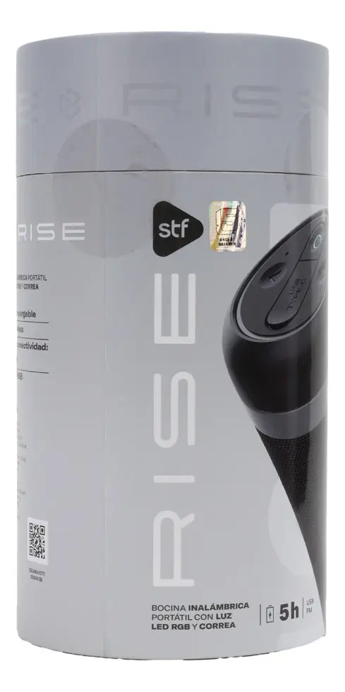 Rise Bocina Inalámbrica Portátil con Luz Led Rgb Negro — imagen 5