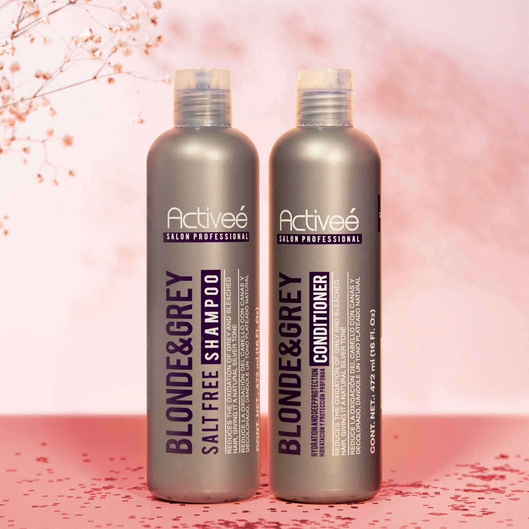 Shampoo Activee Professional Blonde & Grey Reduce la Oxidacion del Cabello con Canas y Decolorado dandole un tono plateado natural — imagen 8
