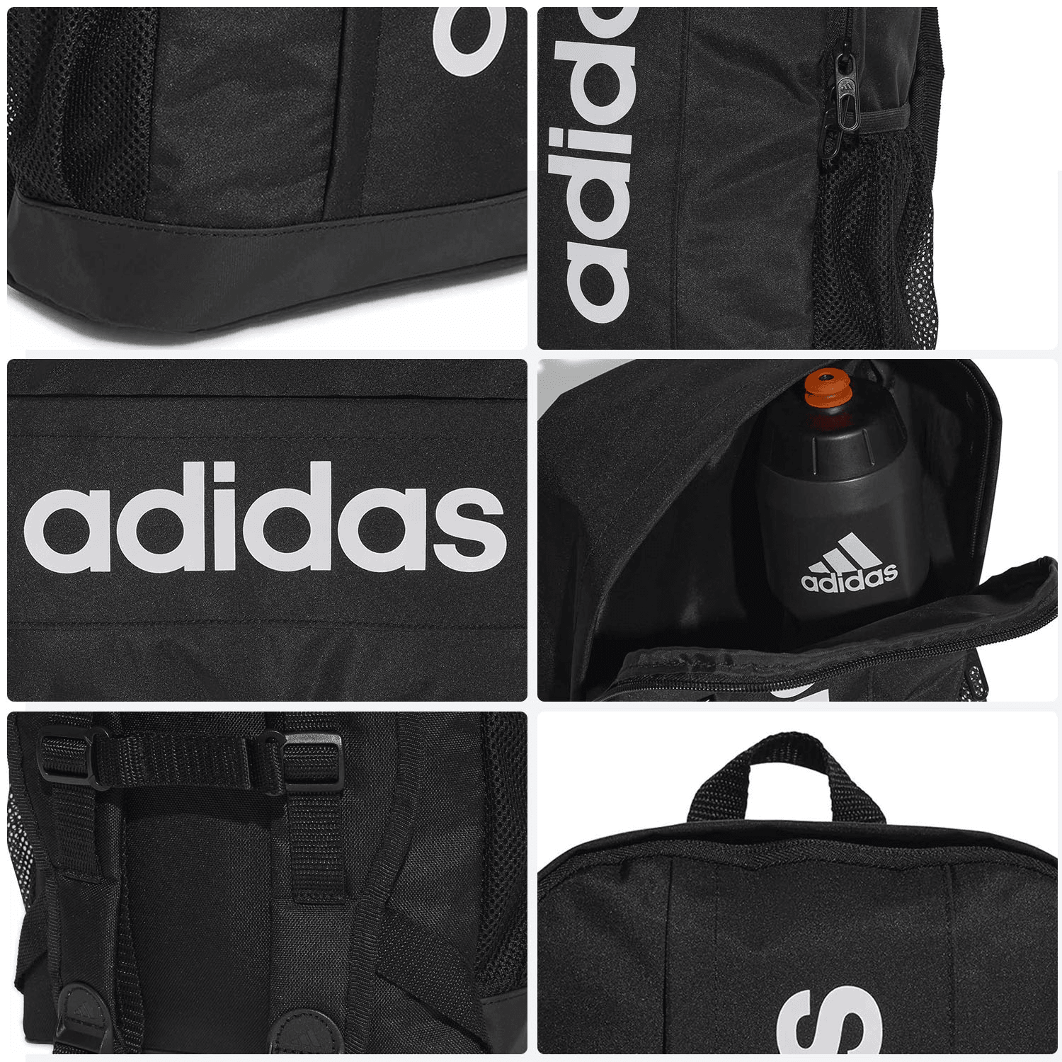 Mochila Adidas Lineal Escolar Original Negro Unisex 18L — imagen 4