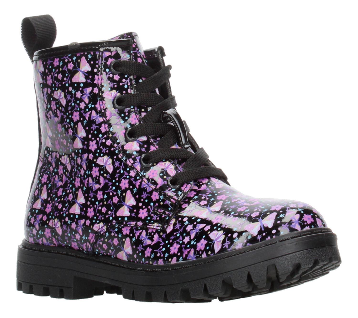 Botin Tropicana Niña Negro Flores Casual Infantil T18-22 — imagen 3