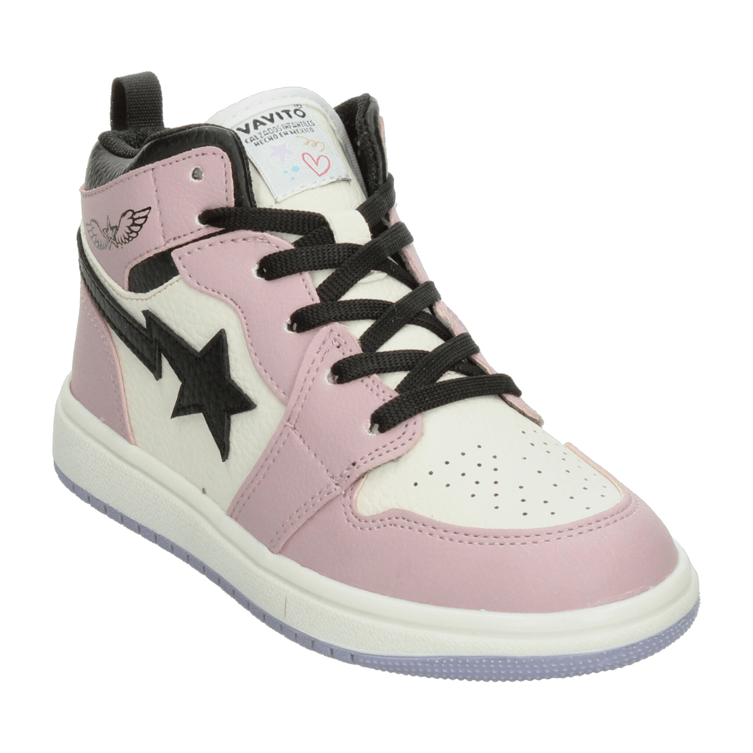 Tenis Vavito Niña Casual Urbano Cintas Ajustables Cómodo Blanco, Rosa Juvenil T22-27 — imagen 4