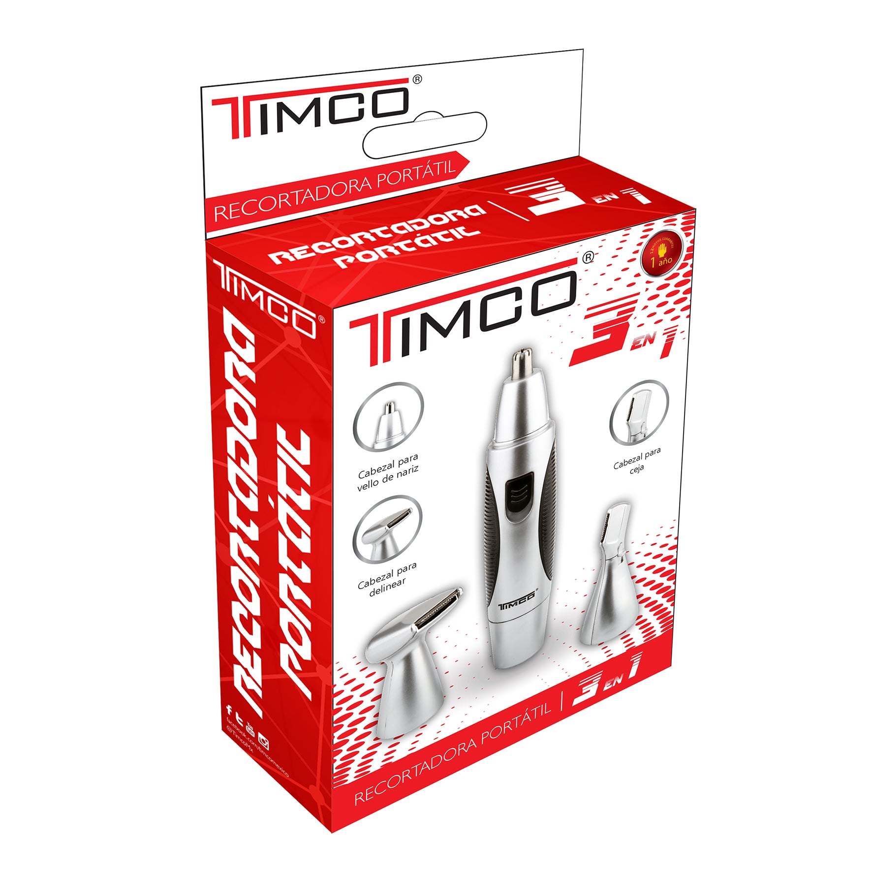 Rasuradora Terminadora Rostro 3 en 1 para Vello de Nariz y Oreja Timco X-47 — imagen 6