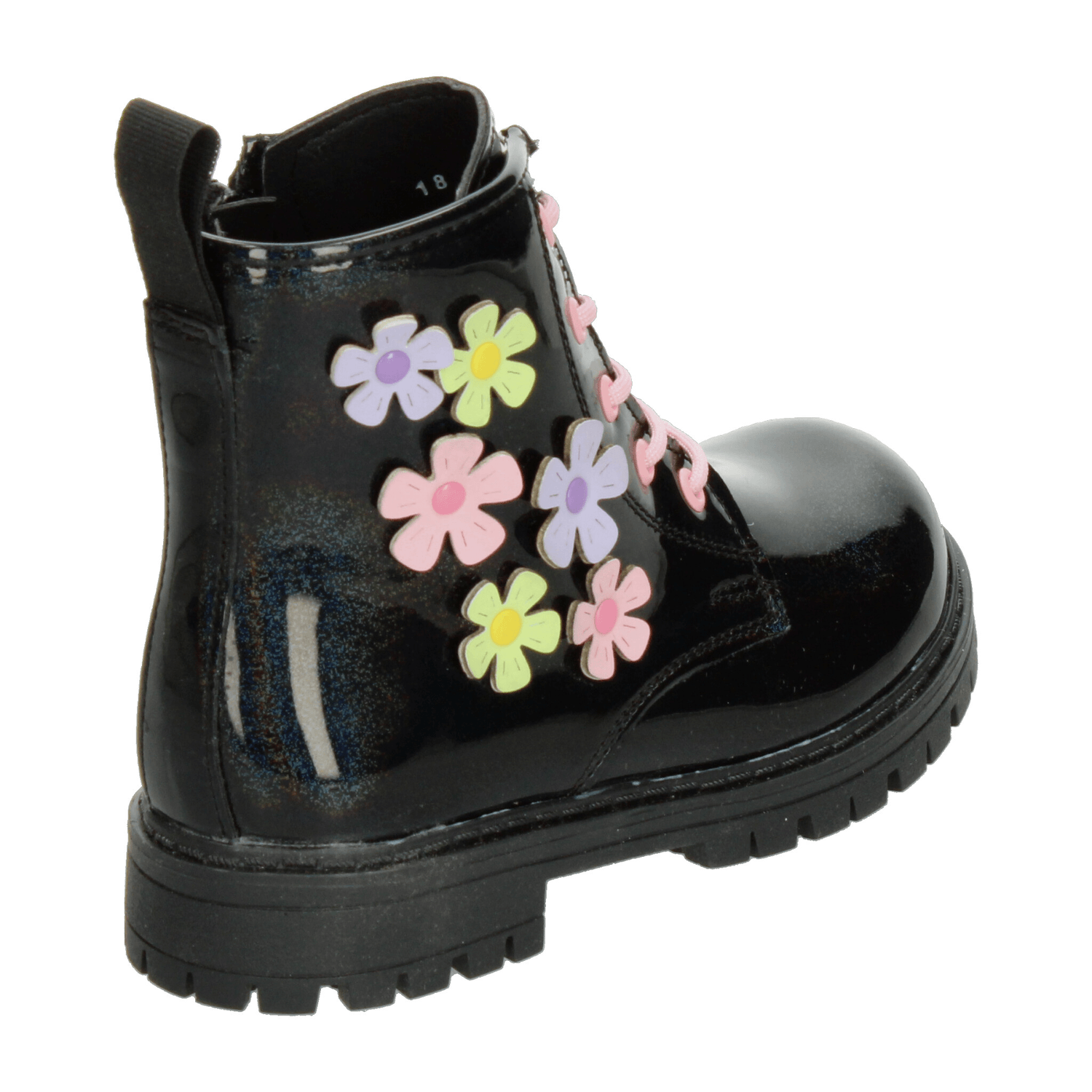 Bota Vavito Niña Flores Cintas Casual Negro Infantil T18-22 — imagen 3