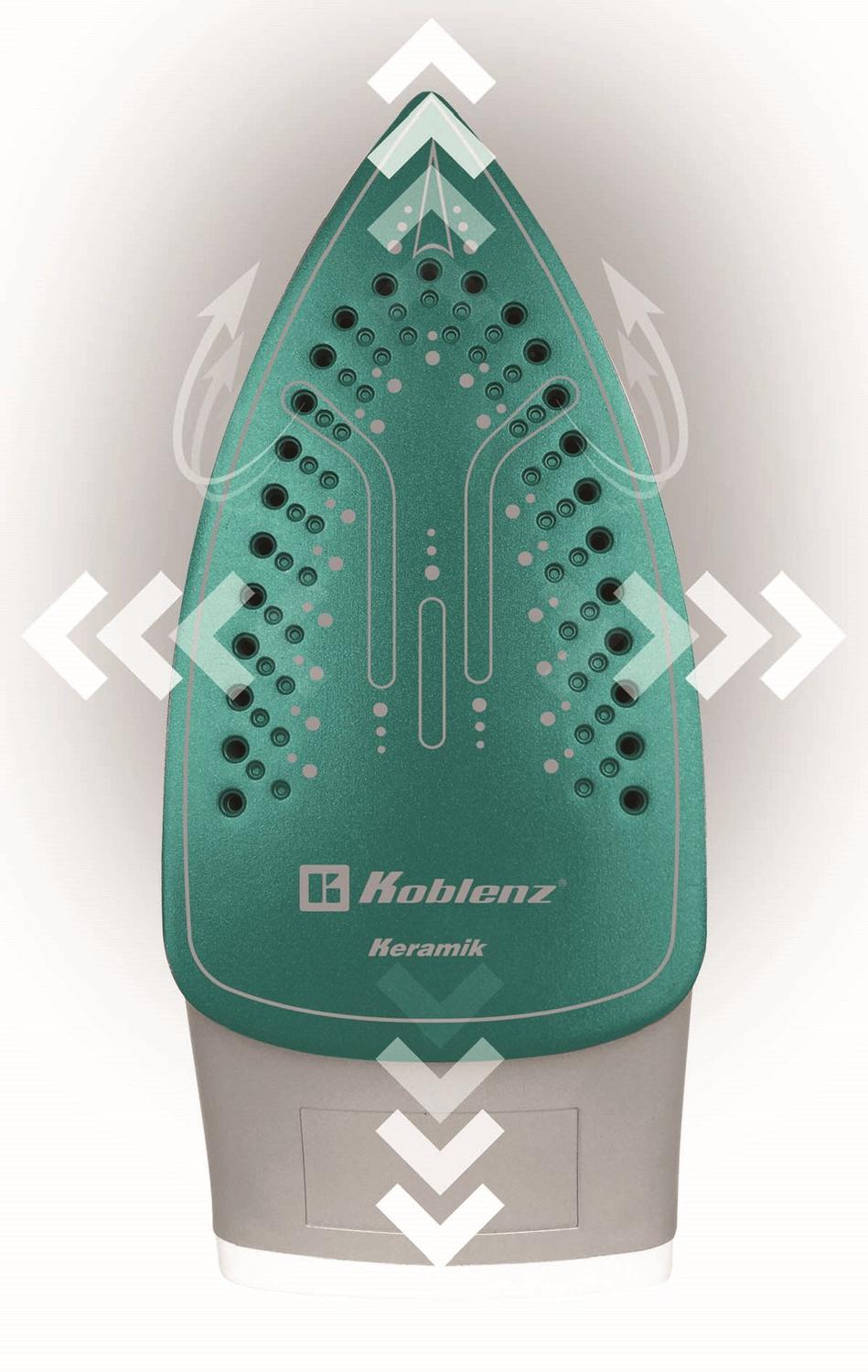 Plancha De Vapor Koblenz Pkk380 Antiadherente Ceramica — imagen 3