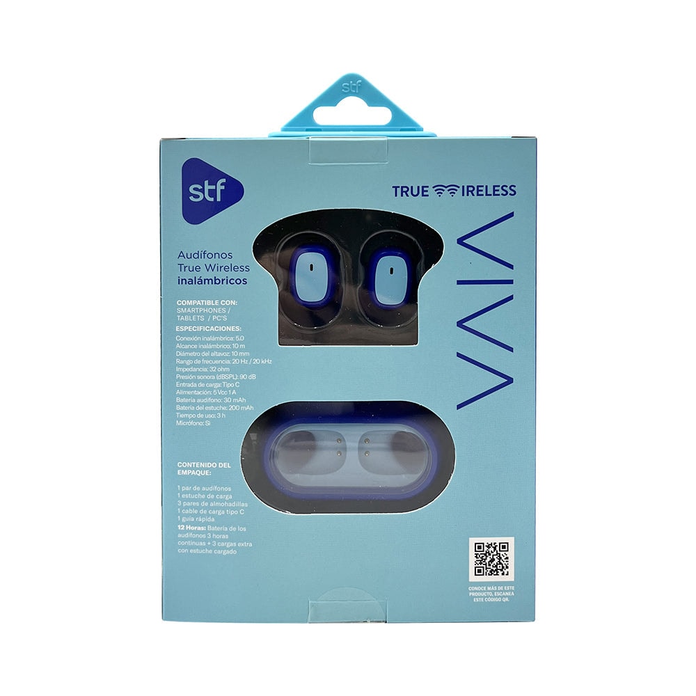 Audifonos Inalámbricos Tws Viva STF 12hrs Uso Azul — imagen 8