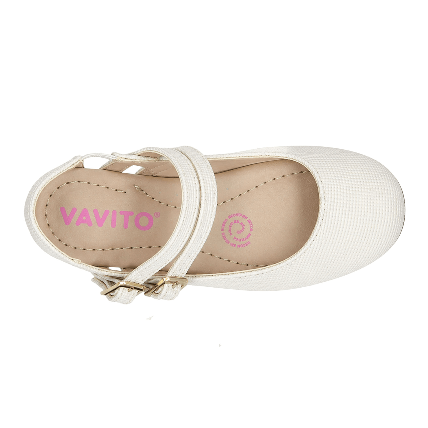 Flat Vavito Niña Casual Hebilla Blanco Infantil T18-22 — imagen 8