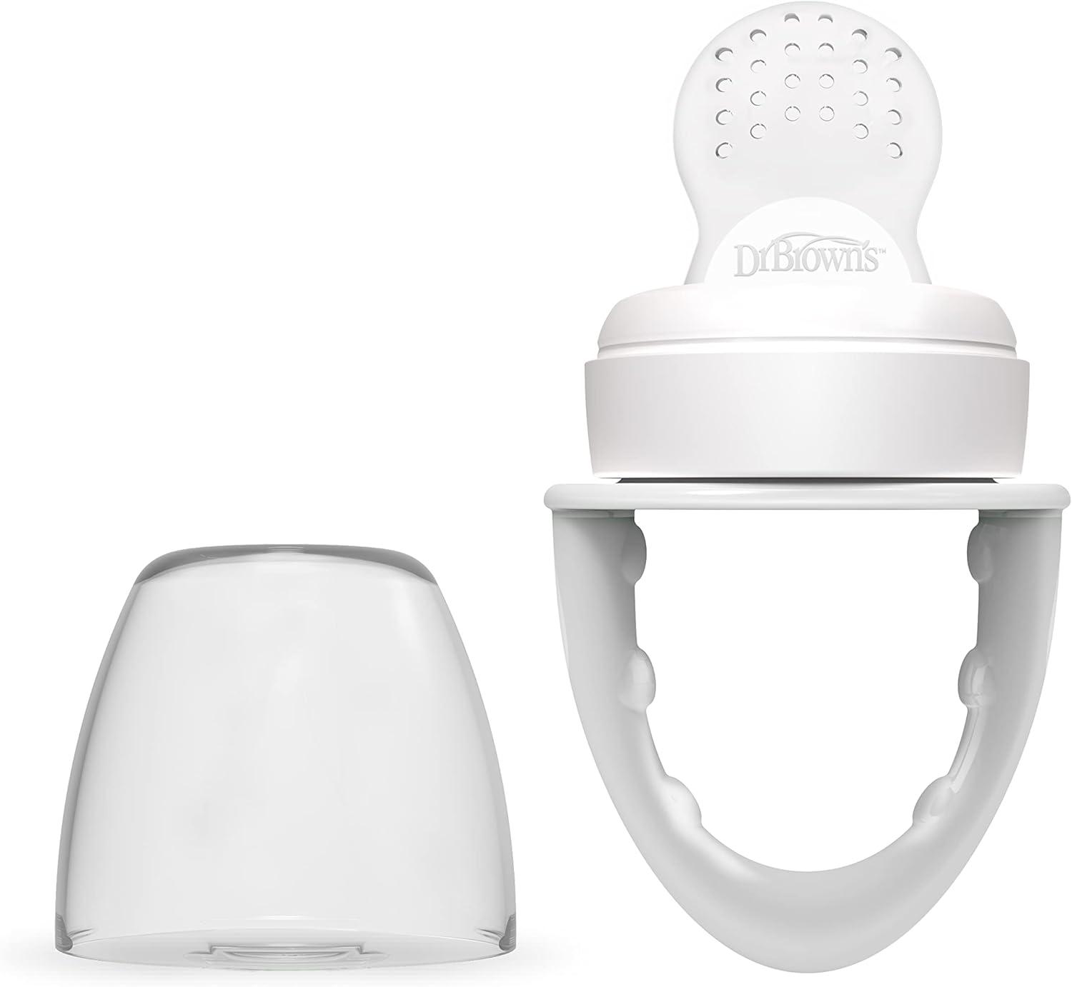 Chupon Alimentador De Silicona Dr Browns Fresh Firsts 4m+ Color Gris — imagen 1