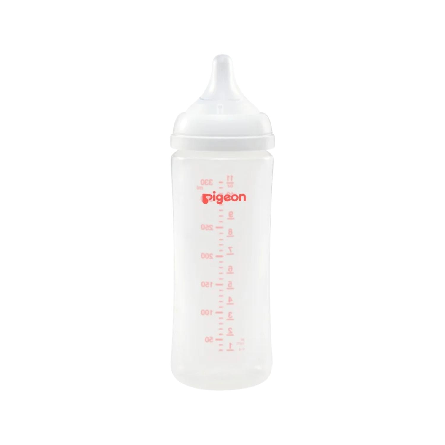 Pack 5 Biberones Pigeon Soft Touch Boca Ancha 330ml/11oz 6m+ Anticólicos Transparente — imagen 4