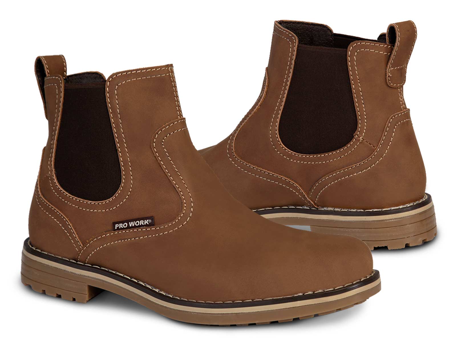 Bota hombre casual Vestir botin PRO WORK 89705 coax Canela — imagen 9
