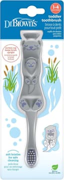 Cepillo de Dientes para Bebé Dr. Brown's Nutria Gris Sin BPA 1-4 Años