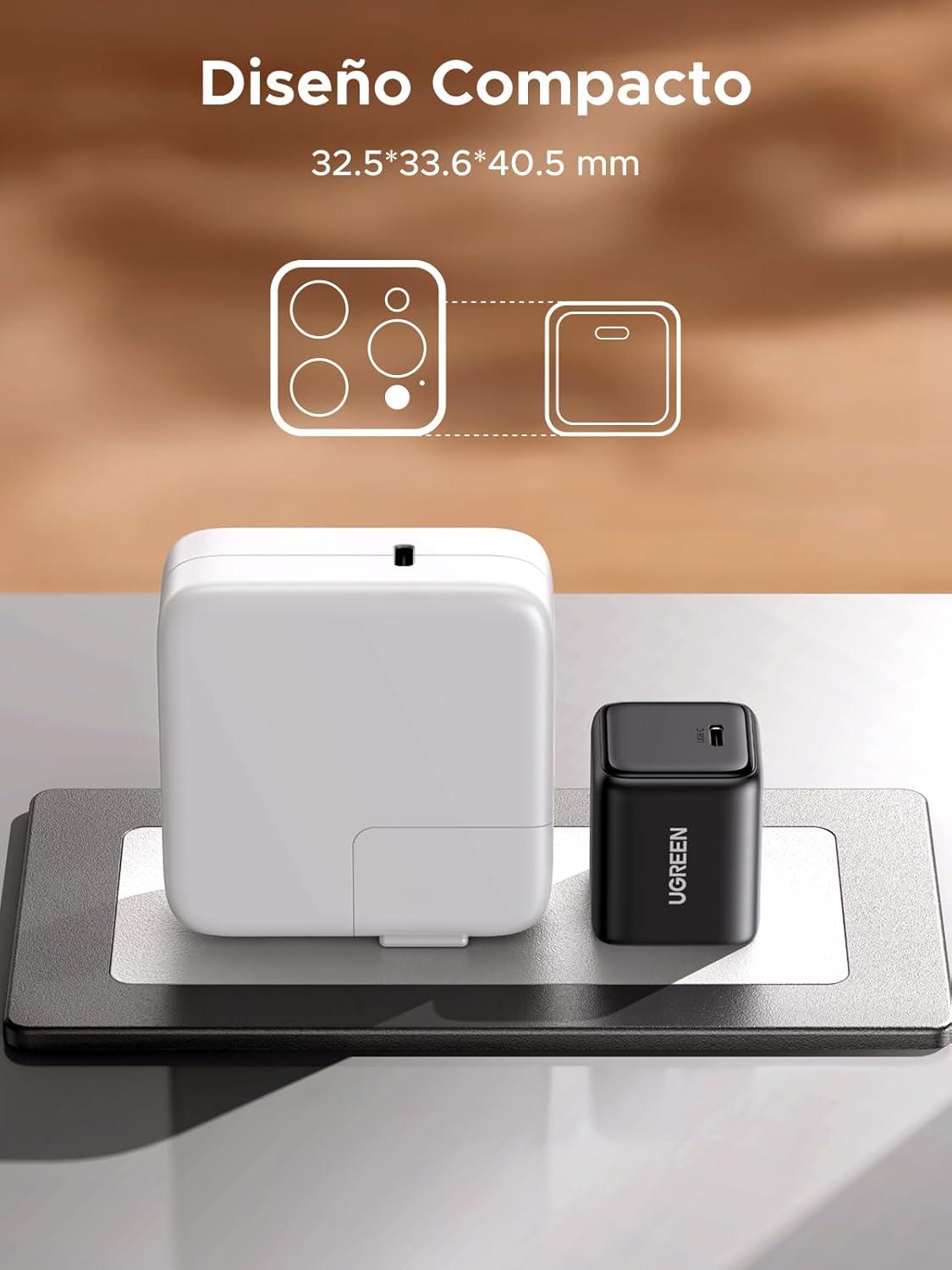 Cargador Ugren Mini 30w USB-C Negro Resistente Carga rápida — imagen 4