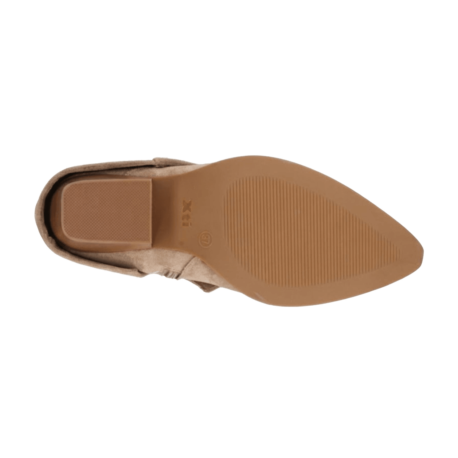 Bota Xti Dama Vaquera Casual Pedrería Tacón Beige Mujer — imagen 9