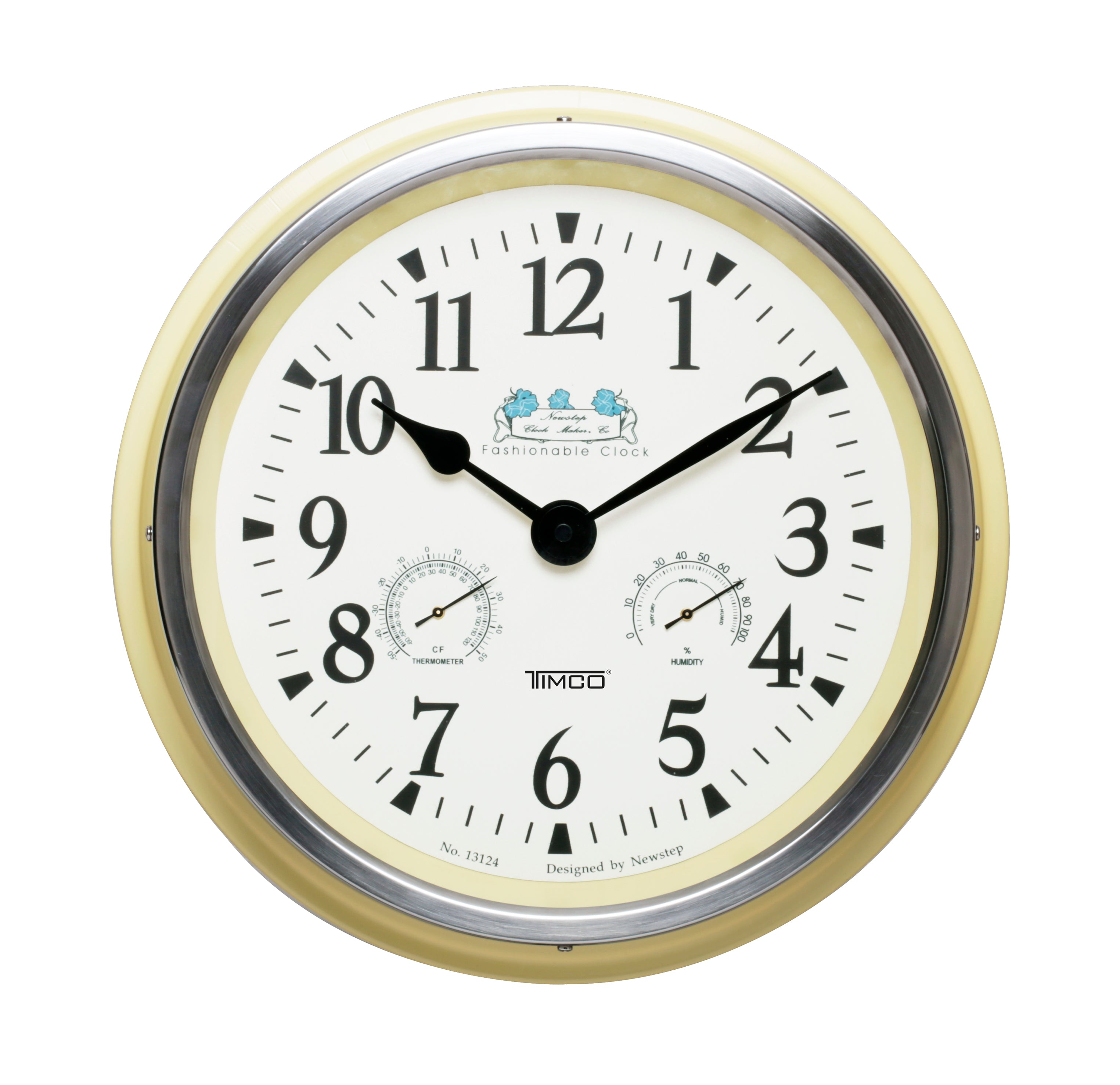 Reloj de Pared Analógico Estilo Retro con Medidor de Temperatura y Humedad Timco HYW124A — imagen 3