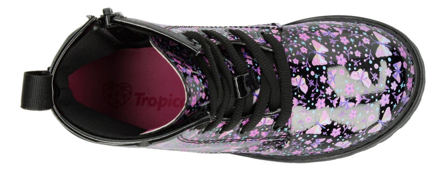 Botin Tropicana Niña Negro Flores Casual Infantil T18-22 — imagen 9