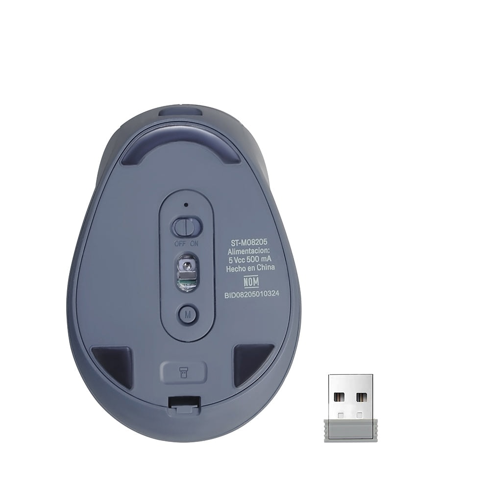 Mouse inalámbrico óptico STF VIVA Batería recargable 1600 DPI gris — imagen 6