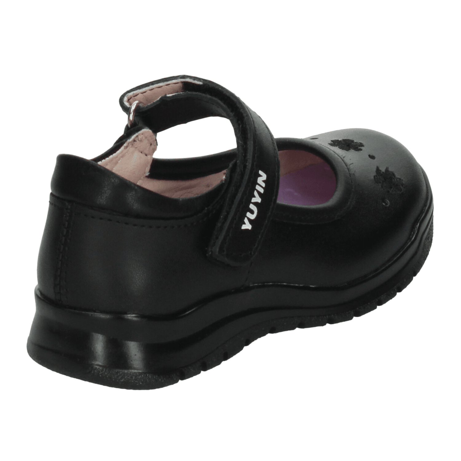 Zapato Yuyin Niña Escolar Cinta Adhesiva Negro Infantil T15-18 — imagen 3