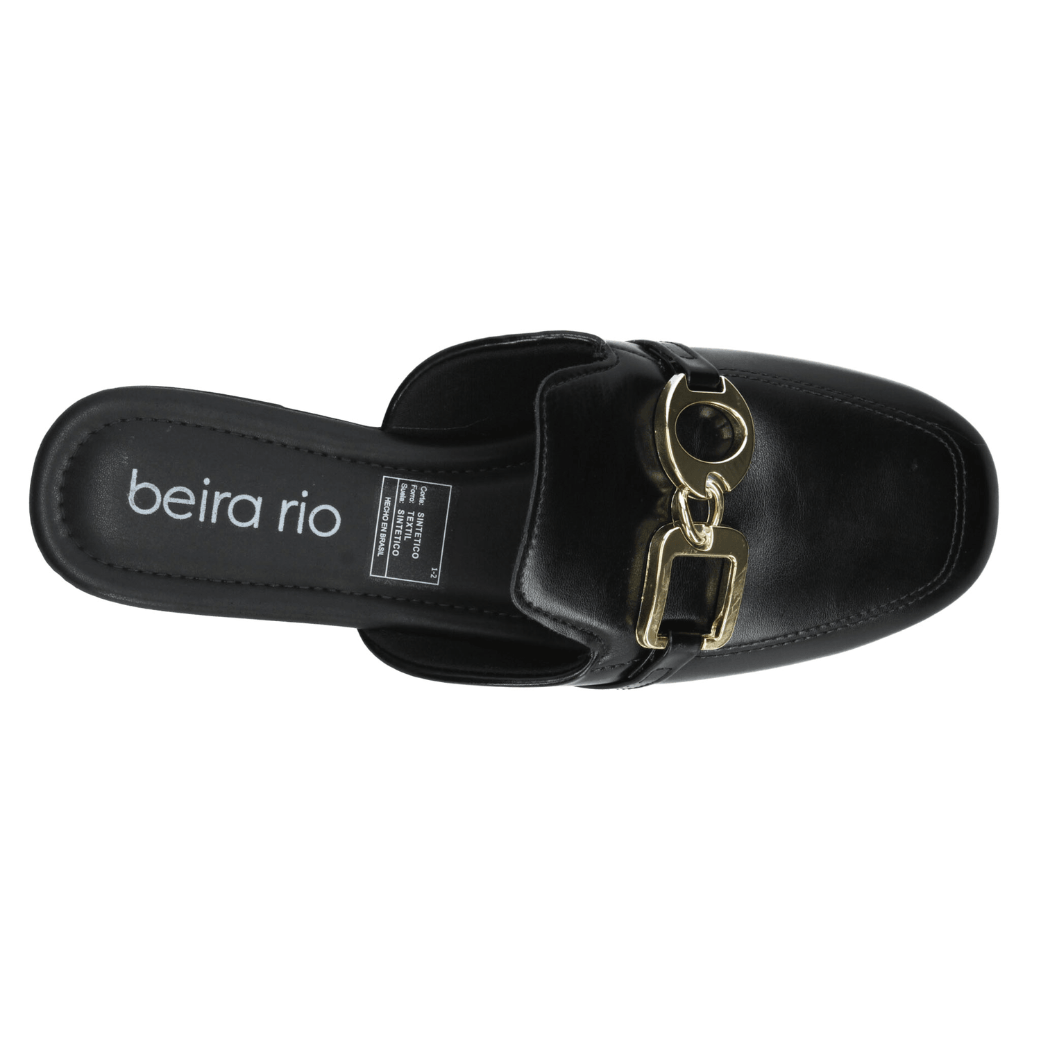 Flat Beira Rio Dama Casual Mule Negro Mujer — imagen 8