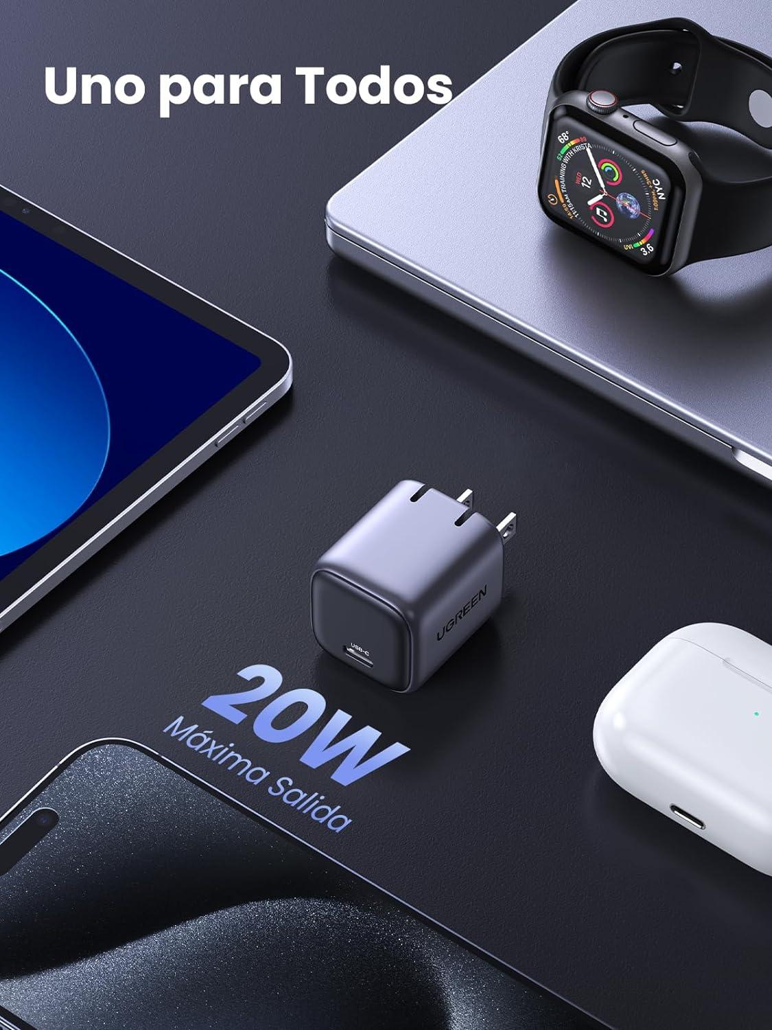 Cargador Ugreen Mini 30w Nexode Carga Rápida GaN II — imagen 4