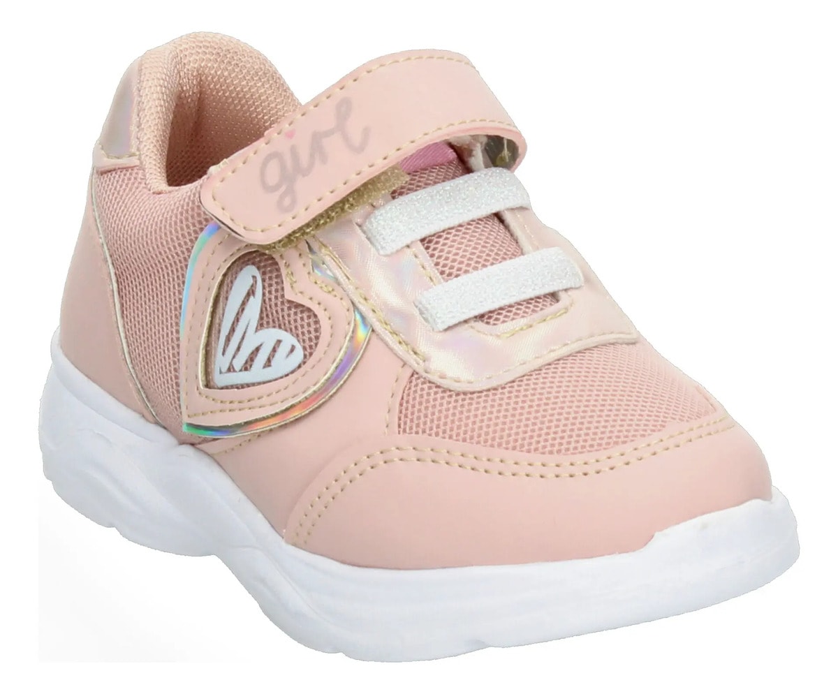 Tenis Tropicana Corazón Niña Casual Ajuste Elástico Cómodos Rosa Infantil T15-21 — imagen 10