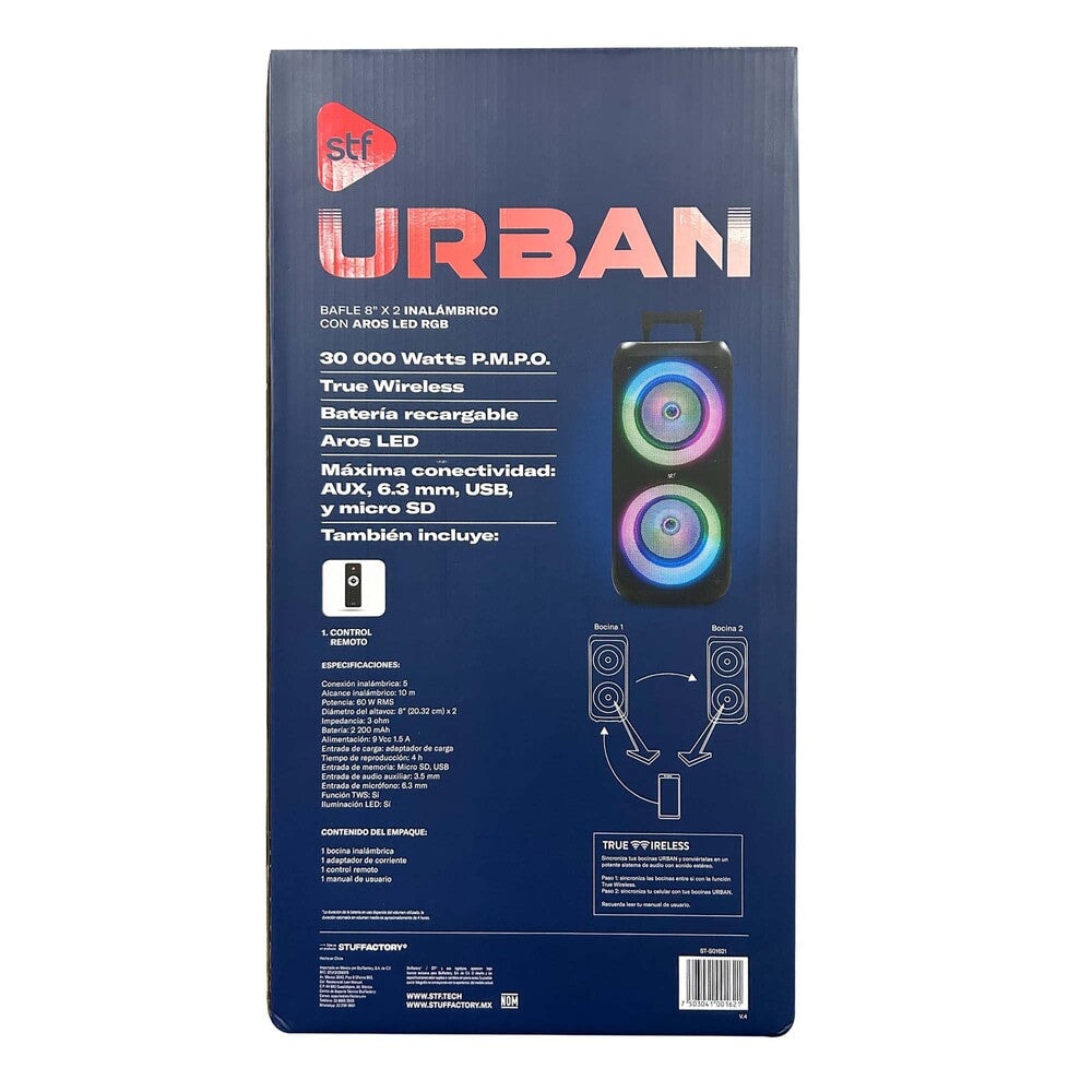 Bafle Bocina Portatil Urban Fest 8x2 STF 60W 4 hrs Uso — imagen 7
