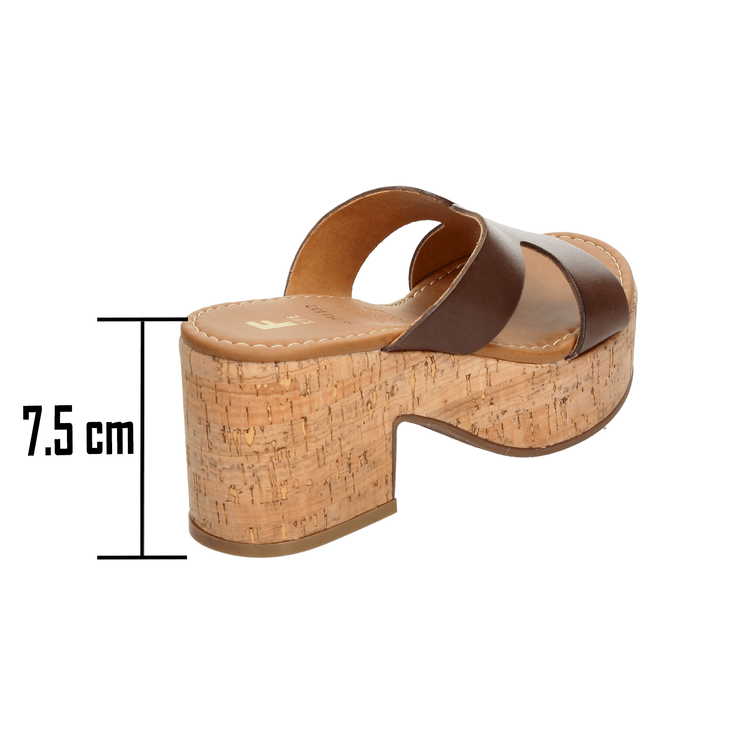 Sandalias Efe Dama Tacón 7.5cm Slideon Casual Café Mujer — imagen 3