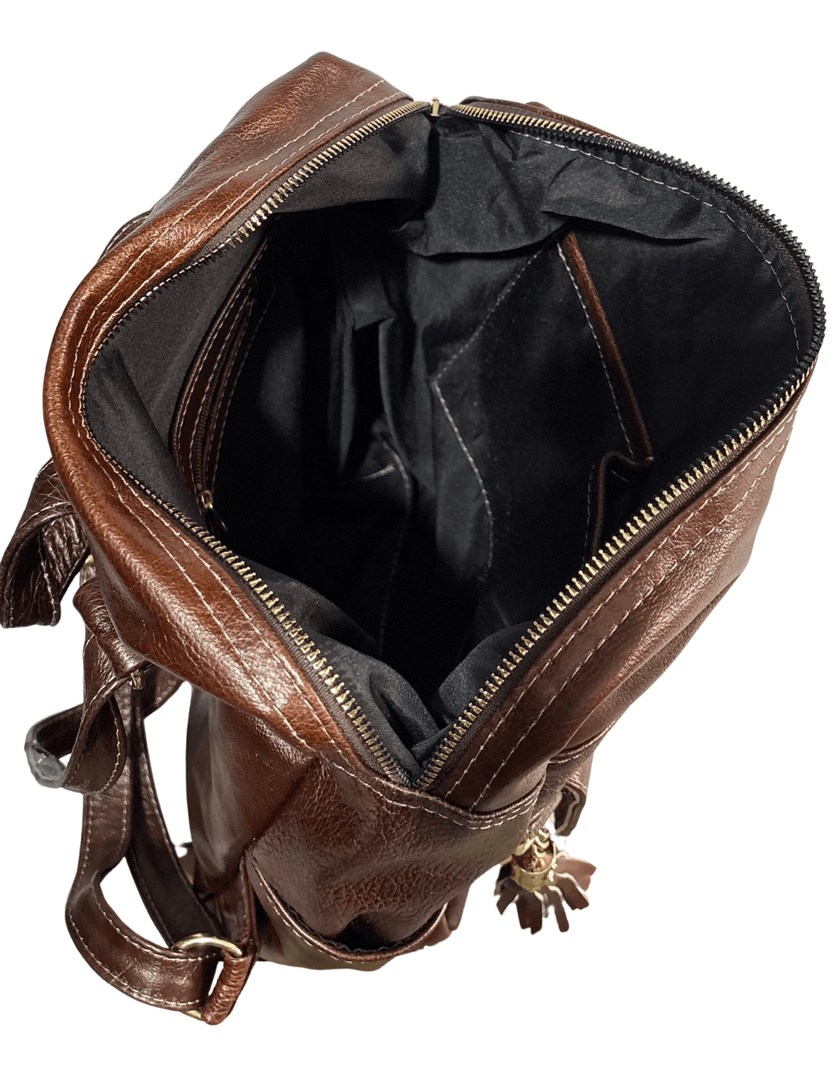 Mochila Bolsa Mariconera 3 En 1 De Piel Legitima Suave Para Dama Jf5 — imagen 10