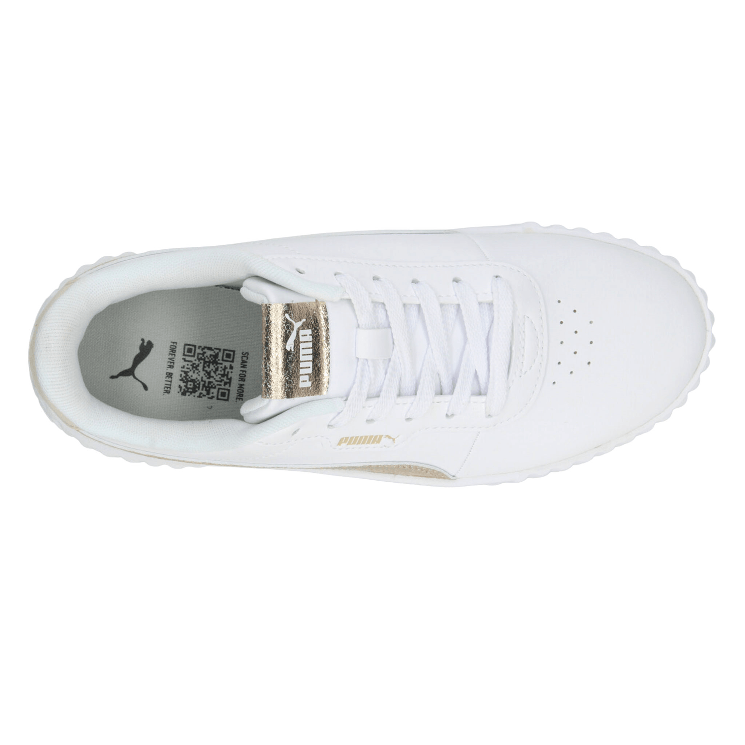 Tenis Dama Puma Carina 3.0 Blanco Dorado Casual Mujer — imagen 9