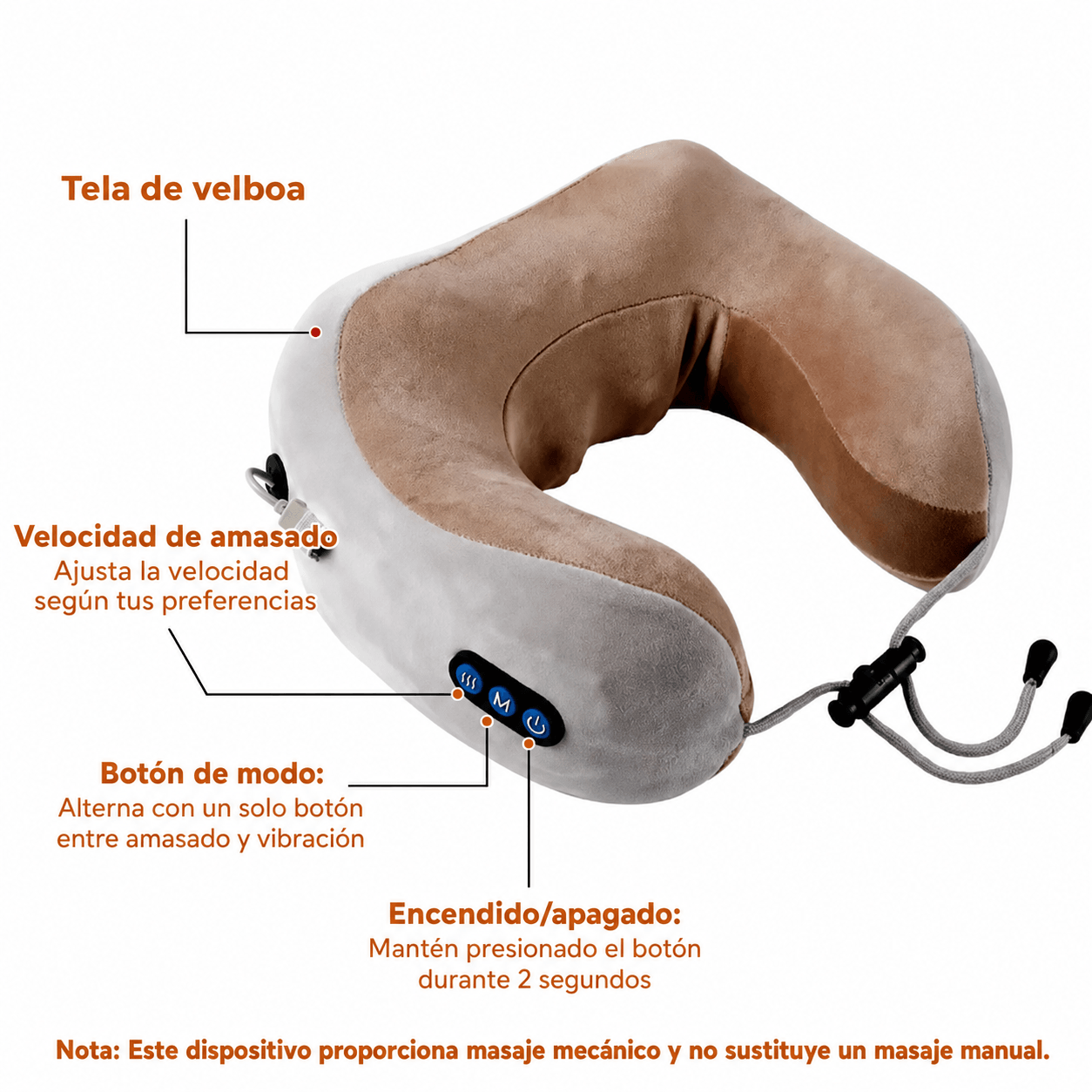 Almohada Ergonómica de Cuello con Masajeador Eléctrico — imagen 4