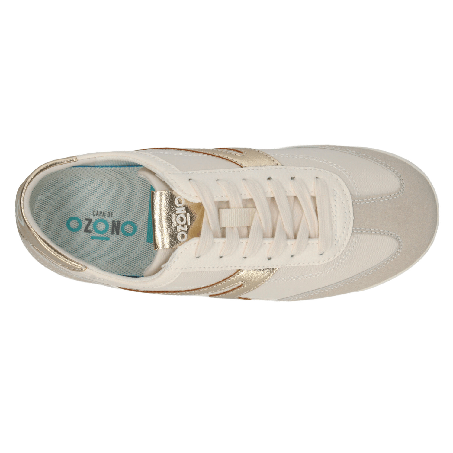 Tenis Ozono Dama Casual Beige Dorado Mujer — imagen 8
