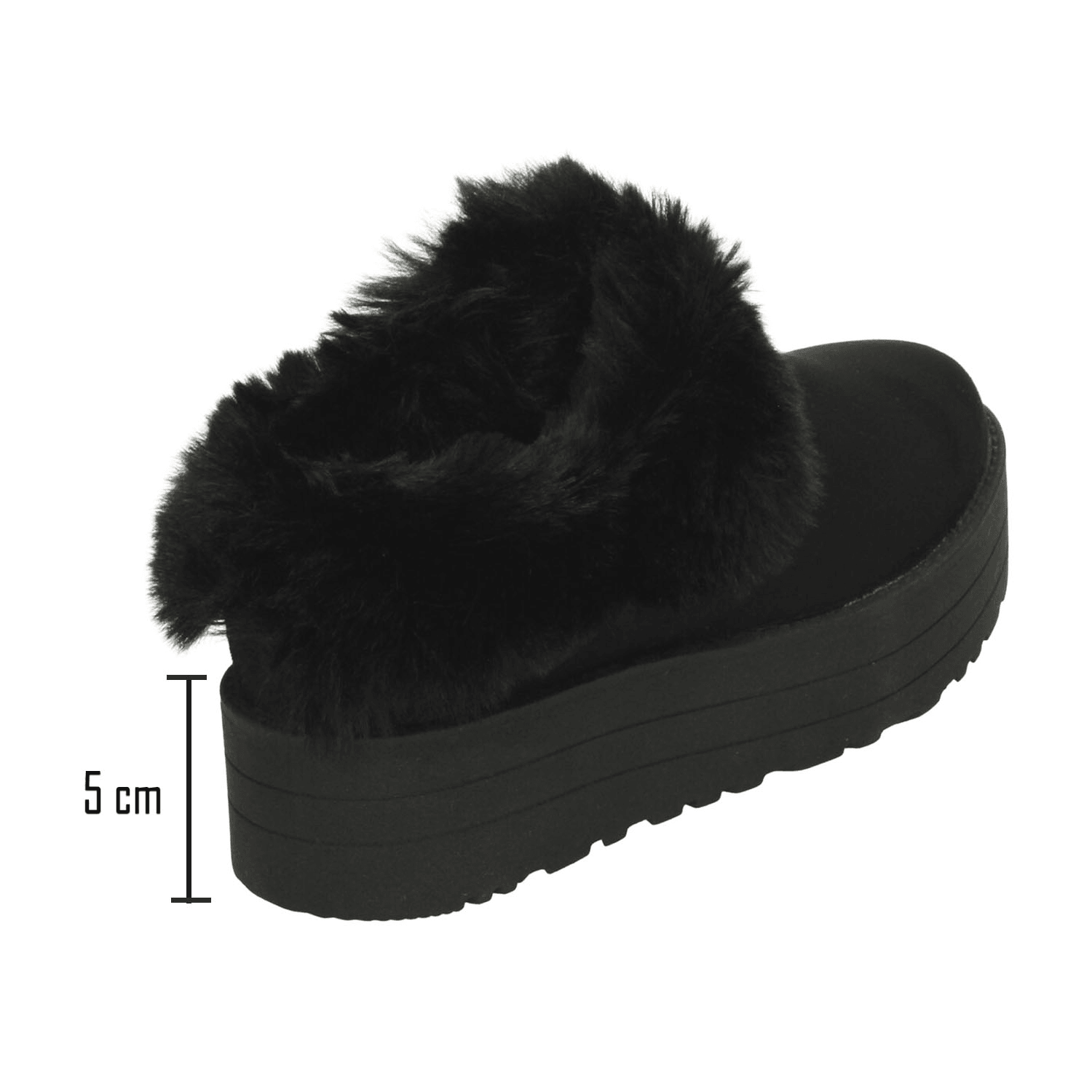 Zueco Rojo Cereza Dama Negro Pantufla Plataforma Casual Mujer — imagen 4