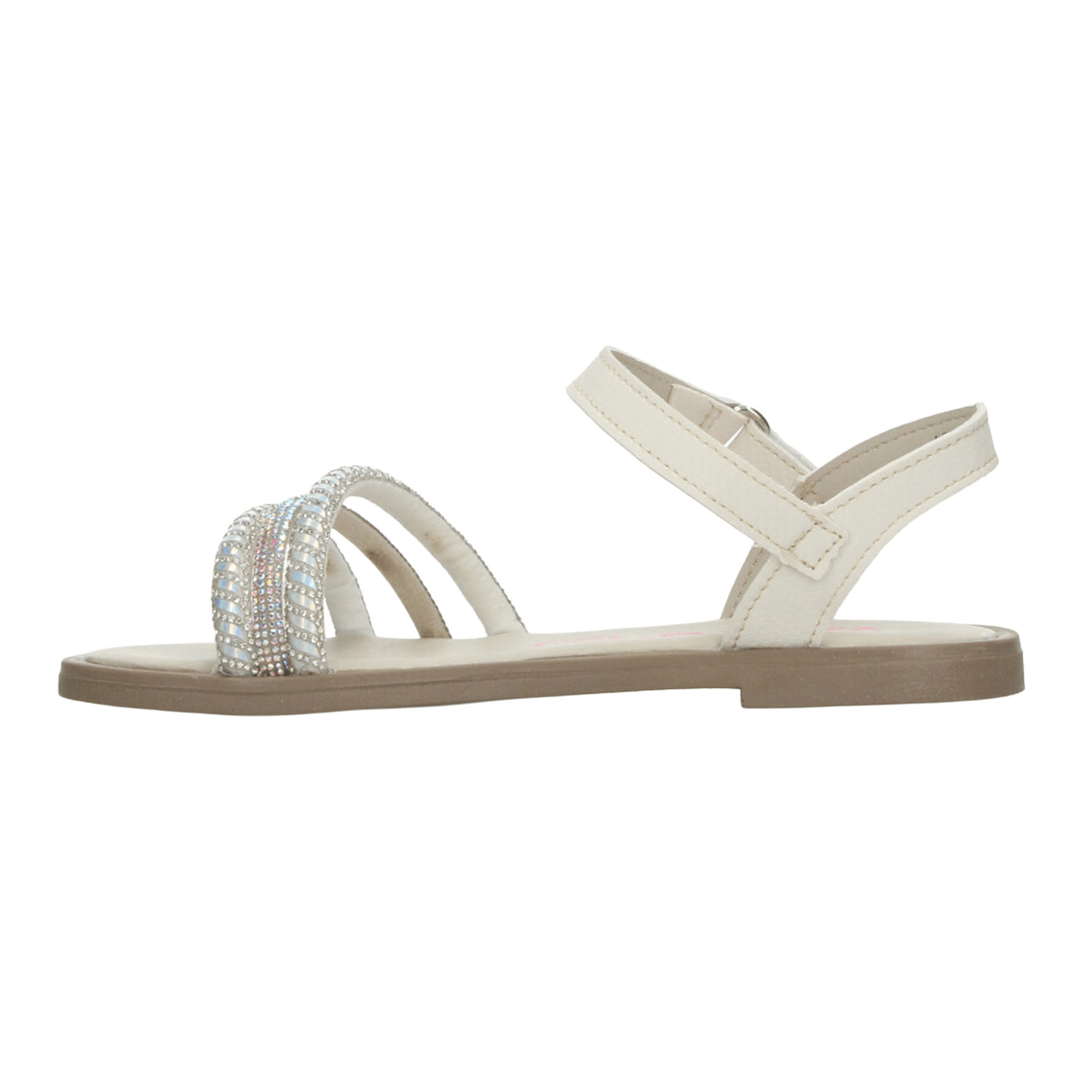 Sandalia Vavito Niña Brillos Cintas Adhesiva Casual Blanco Infantil T22-27 — imagen 5