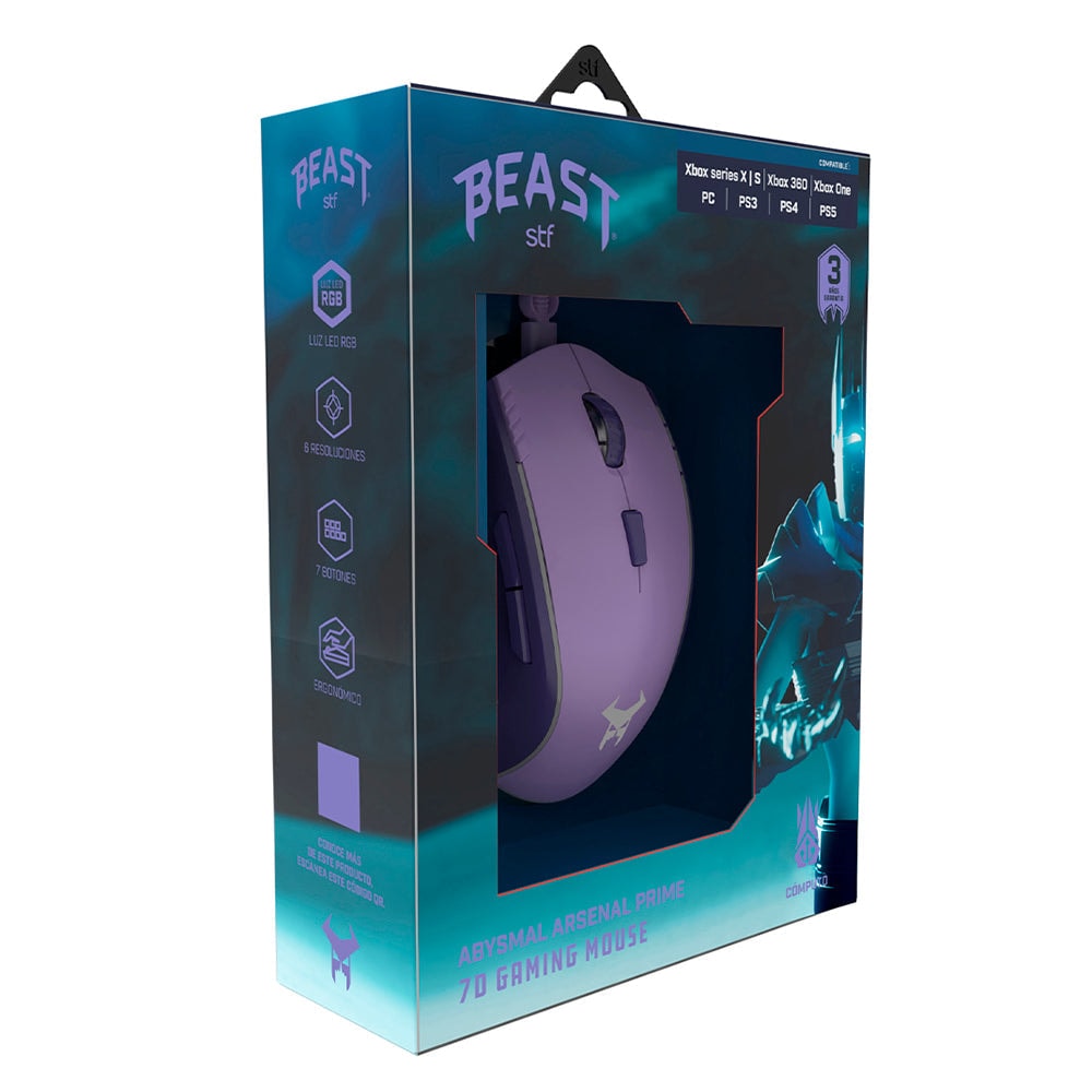 Mouse Gamer STF Beast Abysmal Arsenal Prime Óptico gaming para computadora Lila — imagen 6