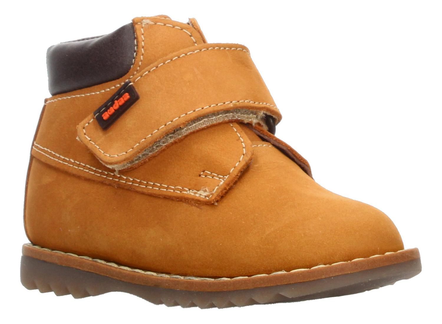 Bota Niño Coqueta Audaz Café Camello Casual Velcro Ajustable — imagen 3
