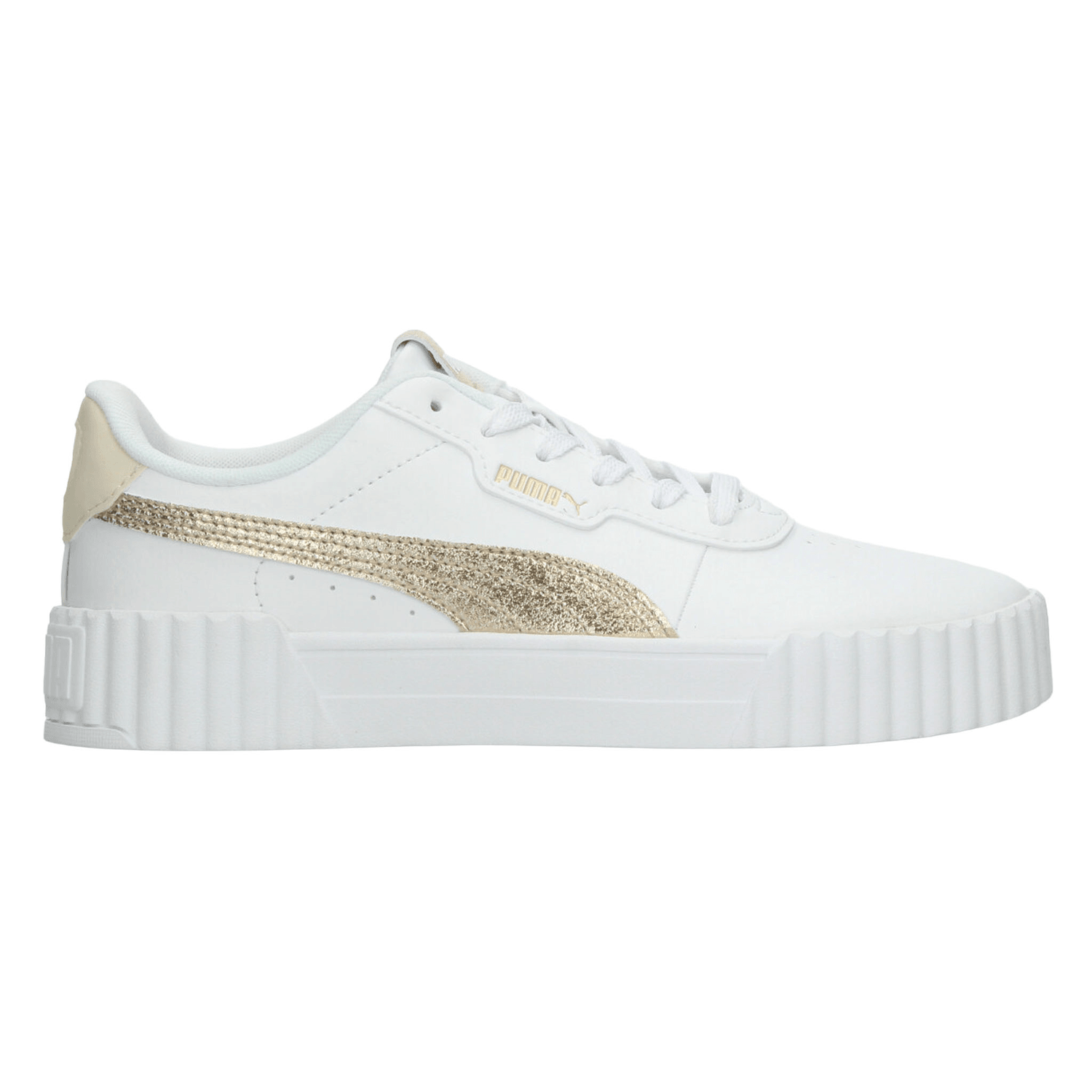 Tenis Puma Carina 3.0 Dama Casual Blanco Dorado Mujer — imagen 1