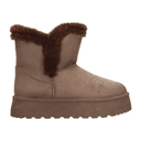Botín Perugia Dama Invierno Peluche Plataforma Casual Café Mujer