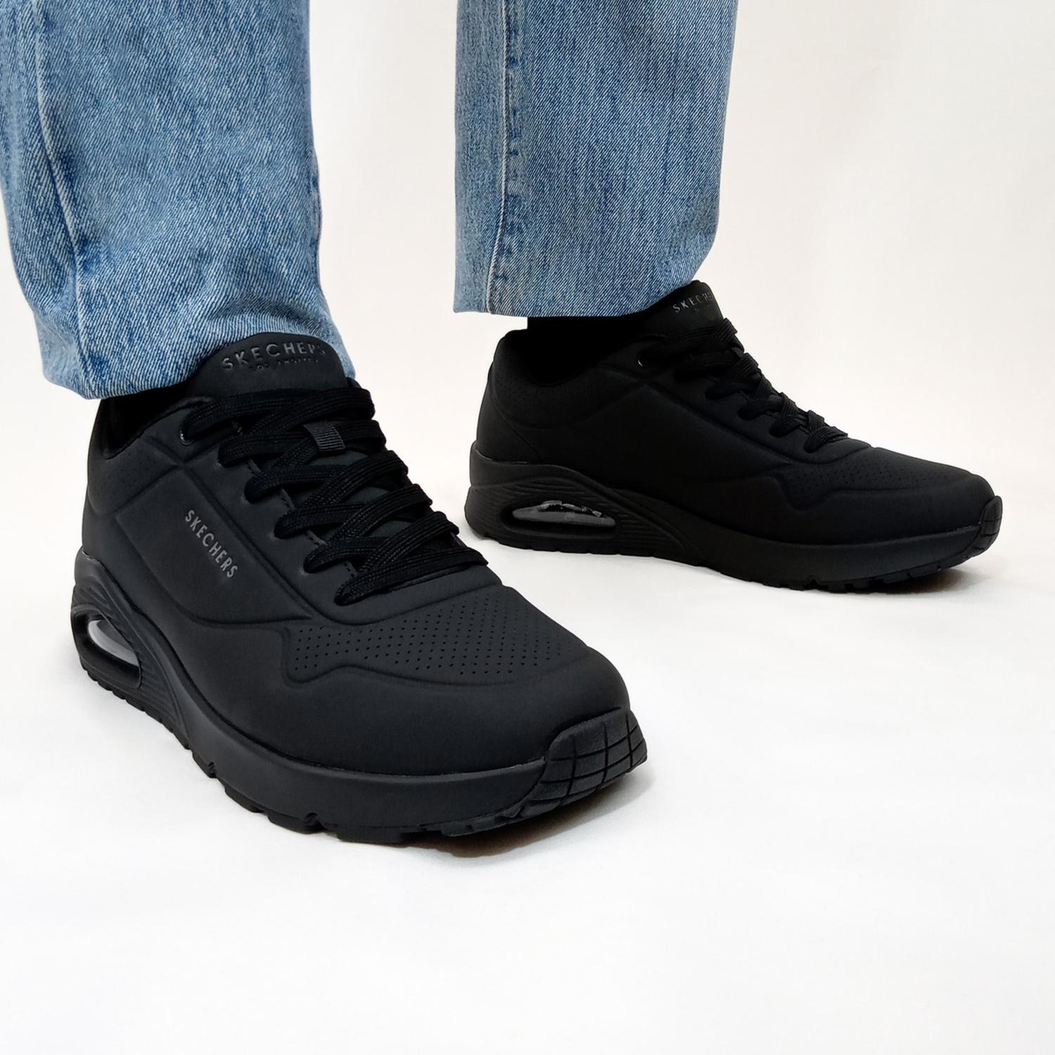Tenis Skechers Hombre Casual Negro Caballero — imagen 2